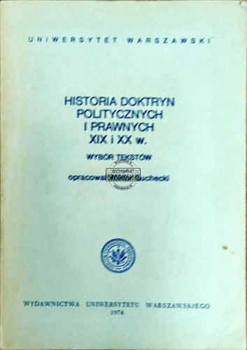 658179 Historia doktryn politycznych i prawnych XIX i XX w.