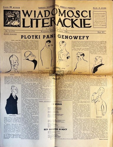 677854 Wiadomości literackie. Nr 14 (753), 27 marca 1938