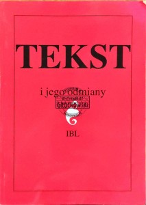 Tekst i jego odmiany