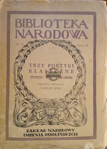 660535 Trzy poetyki klasyczne