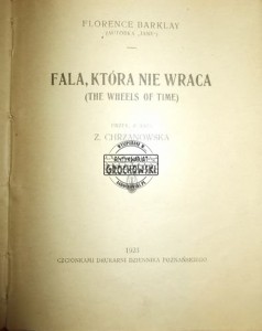 Fala, która nie wraca BARKLAY 1923