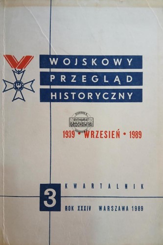 663330 Wojskowy przegląd historyczny 1939 - Wrzesień - 1989