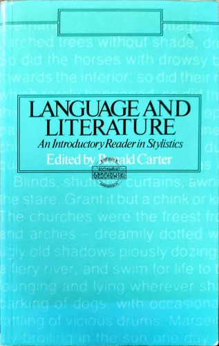 661875 Language and literature. An Introductory Reader in Stylistics