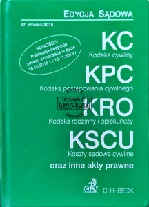 Kodeks cywilny, Kodeks postępowania cywilnego, Kodeks rodzinny i opiekuńczy, Koszty sądowe cywilne oraz inne akty prawne