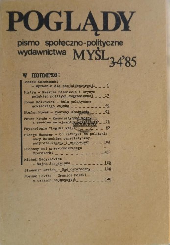 663792 Poglądy, Pismo społeczno-polityczne, 3-4 '85