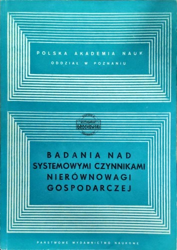 664241 Badania nad systemowymi czynnikami nierównowagi gospodarczej