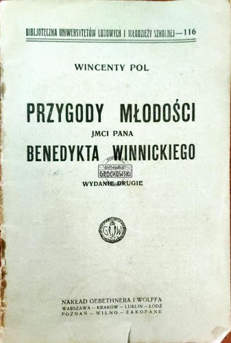 664306 Przygody młodości Jmci Pana Benedykta Winnickiego