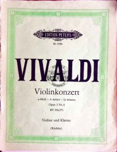 Violinkonzert a-Moll. Opus 3 Nr. 6. RV 356/P1. Violine und Klavier