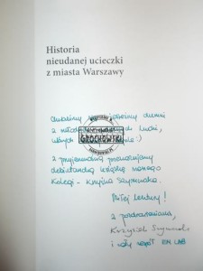 AUTOGRAF SZYMCZAK Historia nieudanej ucieczki z miasta Warszawy
