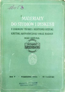 Materiały do studiów i dyskusji z zakresu teorii i historii sztuki, krytyki artystycznej oraz badań nad sztuką nr 3-4/1954