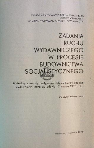 669436 Zadania ruchu wydawniczego w procesie budownictwa socjalistycznego