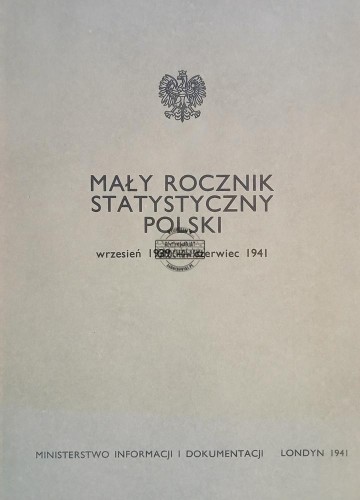 689064 Mały rocznik statystyczny Polski wrzesień 1939 - czerwiec 1941