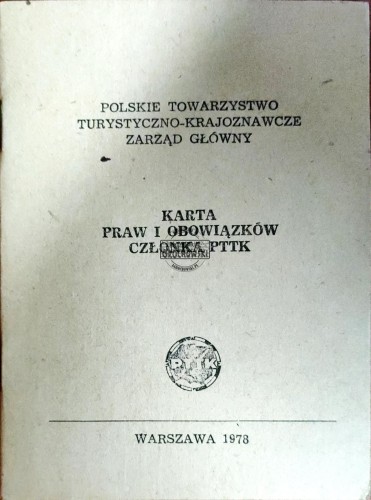 688062 Karta praw i obowiązków członka PTTK