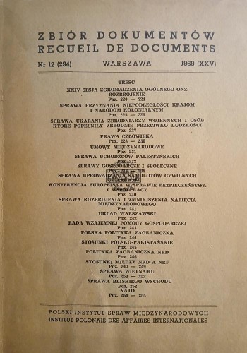 689891 Zbió dokumentówa Nr 12 (294) Warszawa 1969