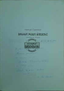 Droga poza śmierć. Rozważania biblijne (autograf)