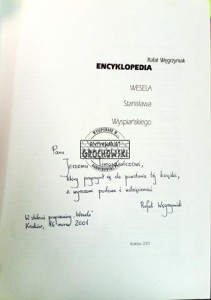 Encyklopedia Wesela Stanisława Wyspiańskiego (autograf)