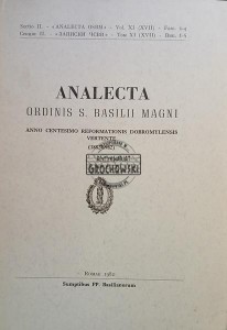 Analecta ordinis s. Basilii Magni / Antologia Orderu Świętego Bazylego Wielkiego