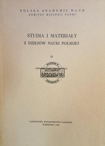 Studia i materiały z dziejów nauki polskiej, 1958
