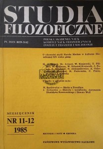 Studia filozoficzne, nr. 11-12 / 1985