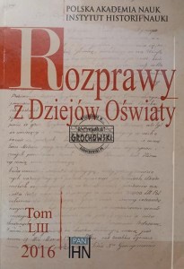 Rozprawy z dziejów oświaty, Tom LIII / 2016