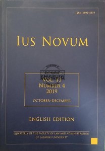 Ius Novum, English Edition, vol. 13, number 4 / 2019
