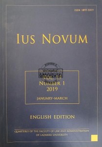 Ius Novum, English Edition, vol. 13, number 1 / 2019