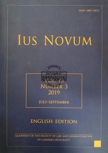 Ius Novum, English Edition, vol. 13, number 3 / 2019