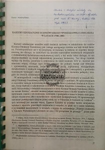 Kariery edukacyjne uczniów Szkoły Wydziałowej Lubelskiej w latach 1780-1802