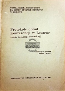 Protokoły obrad Konferencji w Locarno (zapis delegacji francuskiej)