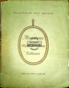 Collection de deux amateurs. Miniatures. Objets de vitrine. Tableaux