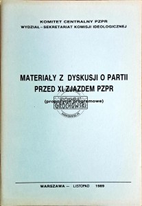 Materiały z dyskusji o partii przed XI zjazdem PZPR