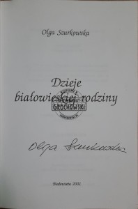 Dzieje białowieskiej rodziny (autograf)