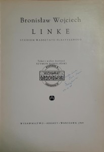 Bronisław Wojciech Linke. Studium warsztatu plastycznego (autograf Szymona Kobylińskiego)