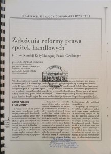 Założenia reformy prawa spółek handlowych