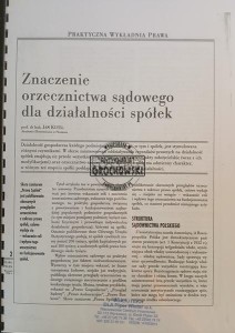 Znaczenie orzecznictwa sądowego dla działalności spółek