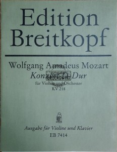 Konzert D-Dur fur Violine und Orchester. KV 218