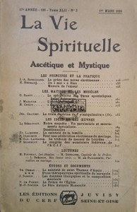 La Vie Sppirituelle, Ascetique et Mystique