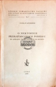 O niektórych przekształceniach podziału