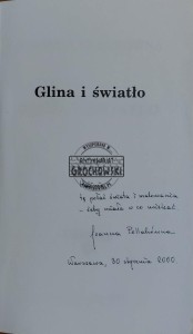 Glina i światło (autograf)