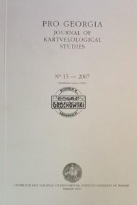 Pro Georgia, Journal of Kartvelological Studies No 15 / 2007