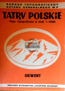 Tatry Polskie. Mapa topograficzna w skali 1 : 10000 