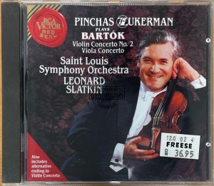 Pinchas Zukerman plays Bartók - Saint Louis Symphony Orchestra, Leonard Slatkin – Violin Concerto No. 2 / Viola Concerto CD
