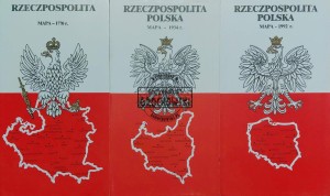 Rzeczpospolita Polska. Mapa 1770 r., 1934 r., 1992 r.