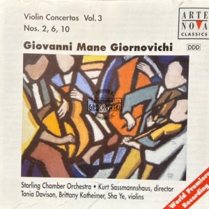 Giovanni Mane Giornovichi, Starling Chamber Orchestra, Kurt Sassmannshaus, Tania Davison, Brittany Kotheimer, Sha Ye – Violin Concertos Vol. 3 CD