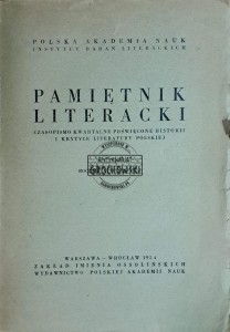 Pamiętnik literacki. Rocznik XLV, zeszyt 1