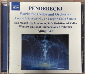 Penderecki - Ivan Monighetti, Arto Noras, Rafał Kwiatkowski, Warsaw National Philharmonic Orchestra, Antoni Wit – Works For Cellos And Orchestra CD