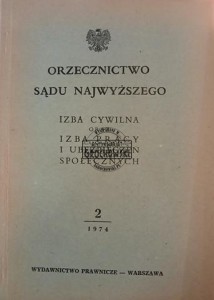 Orzecznictwo Śądu Najwyższego 2 / 1974