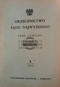 Orzecznictwo Śądu Najwyższego 4 / 1975