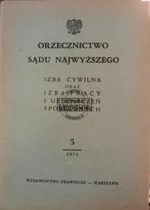 Orzecznictwo Śądu Najwyższego 5 / 1975