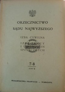 Orzecznictwo Śądu Najwyższego 7-8 / 1975